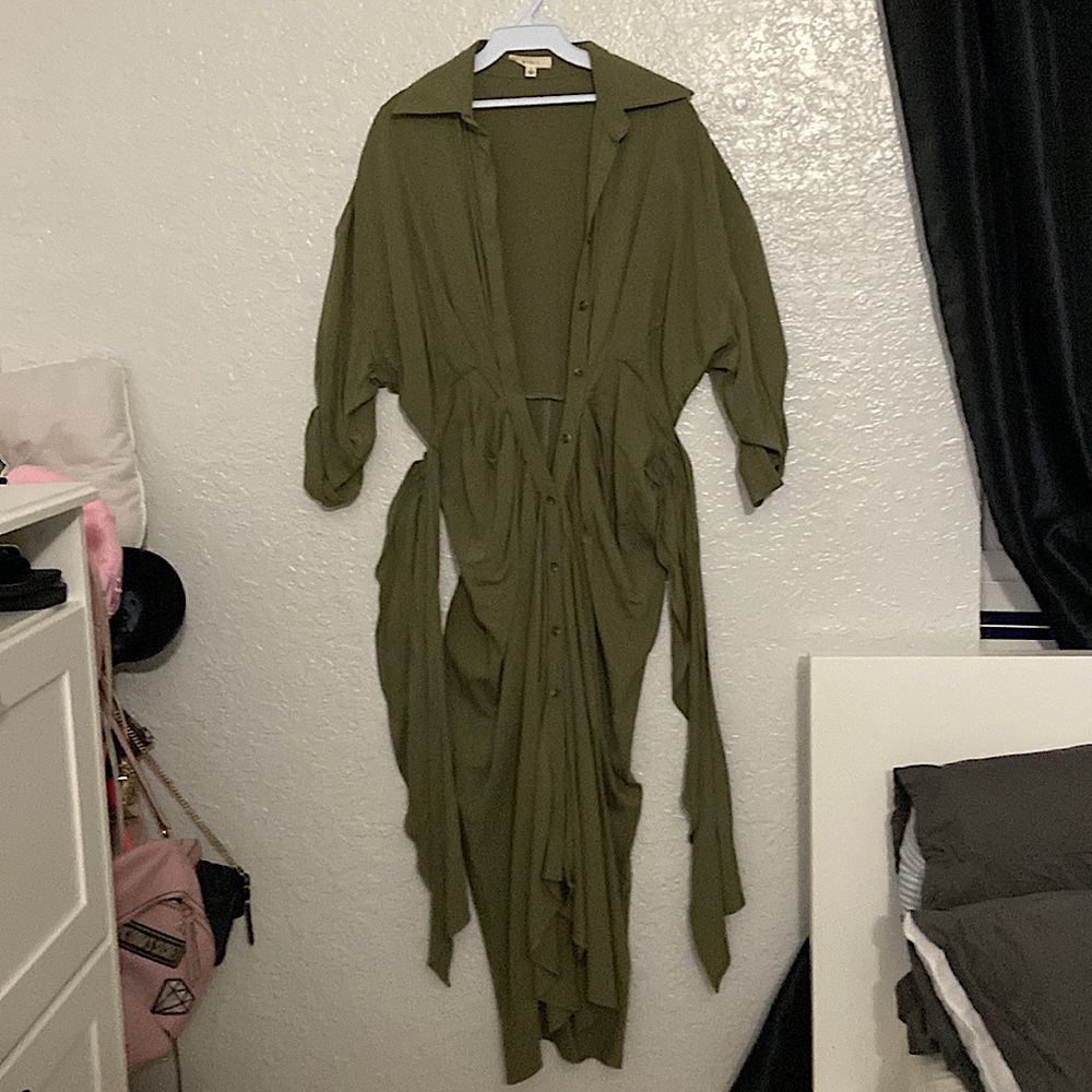 Mable Dark green long Italian dress